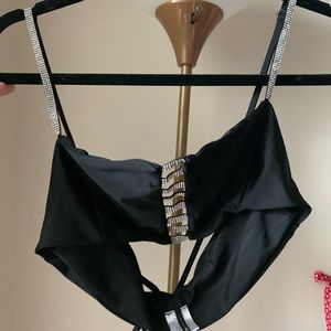 Black bathing suit with bling